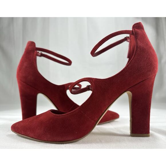 MARC FISHER RED SUEDE Mary Jane Style PUMP SIZE 10M - Picture 6 of 14